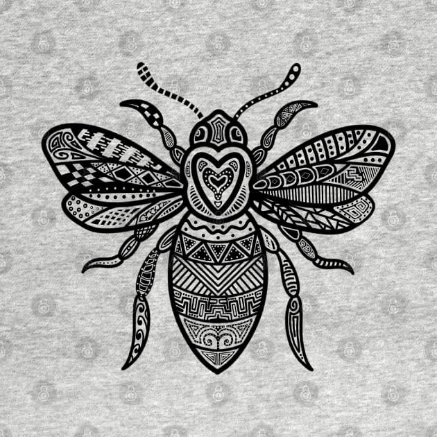 Dot Art Tattoo Style Bee For Bee lover and Beekeeper by Mewzeek_T